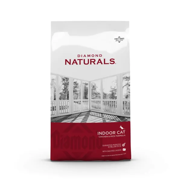 Diamond Naturals - სახლში მცხოვრები კატებისთვის, ქათამი და ბრინჯი 7.5კგ