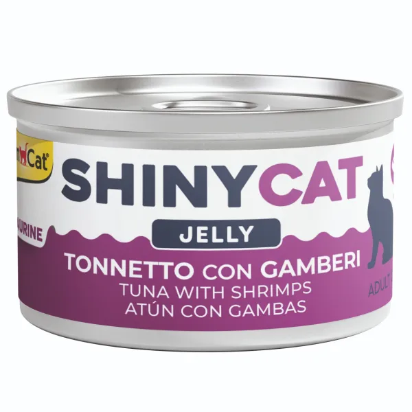GimCat - SHINYCAT ჟელე, თინუსი კრევეტებით 70 გრ