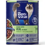 ტროპი - ოპტივიტალი სტერილიზებული, ზრდასრული კატისთვის საქონლის ხორცით 415 გრ