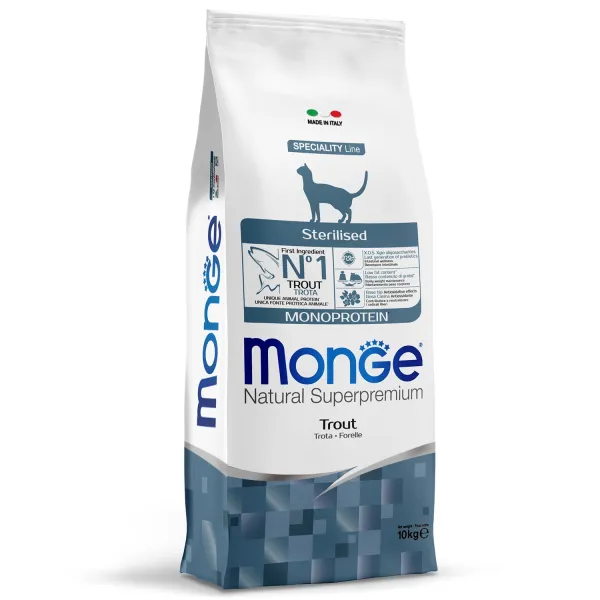 Monge - Monoprotein Sterilised Cat Trout 10kg